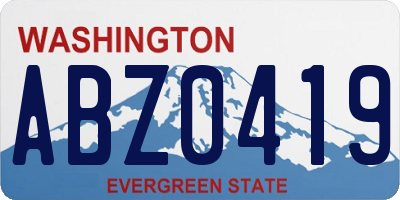WA license plate ABZ0419