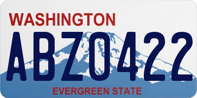 WA license plate ABZ0422