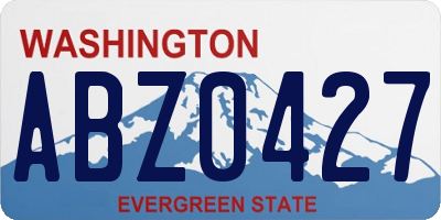 WA license plate ABZ0427