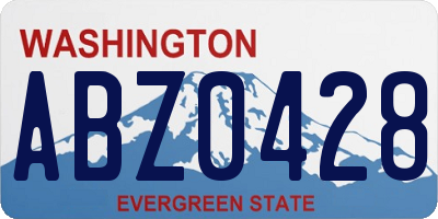 WA license plate ABZ0428