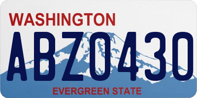 WA license plate ABZ0430