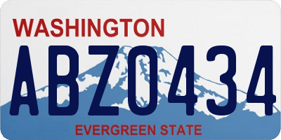 WA license plate ABZ0434