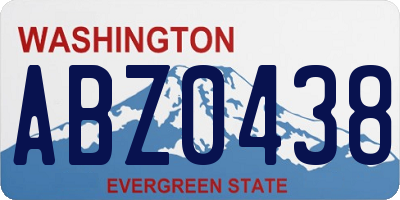 WA license plate ABZ0438