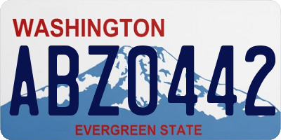 WA license plate ABZ0442