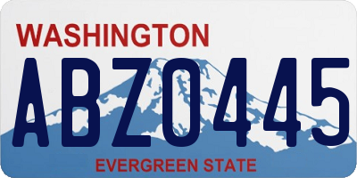 WA license plate ABZ0445