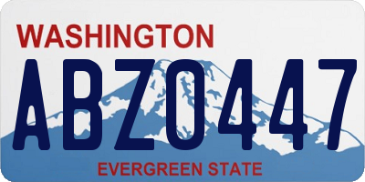 WA license plate ABZ0447
