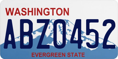 WA license plate ABZ0452