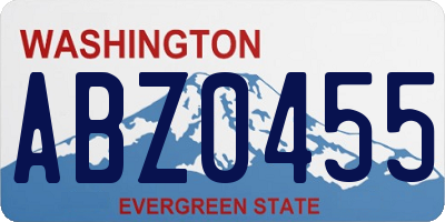 WA license plate ABZ0455