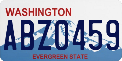 WA license plate ABZ0459