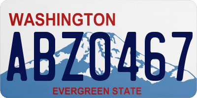 WA license plate ABZ0467