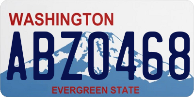 WA license plate ABZ0468