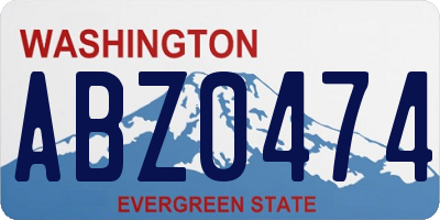 WA license plate ABZ0474