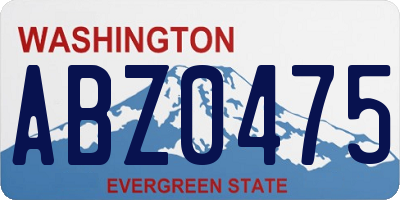 WA license plate ABZ0475