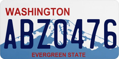 WA license plate ABZ0476