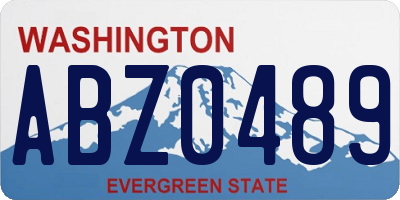 WA license plate ABZ0489