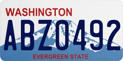 WA license plate ABZ0492