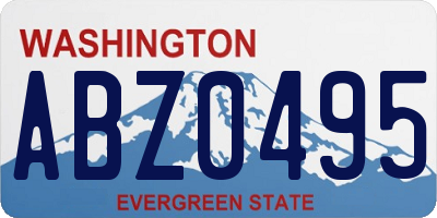 WA license plate ABZ0495