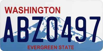 WA license plate ABZ0497