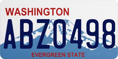 WA license plate ABZ0498