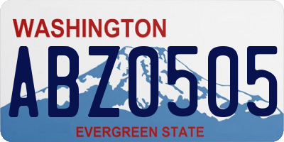 WA license plate ABZ0505