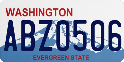 WA license plate ABZ0506