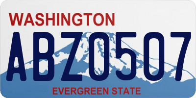 WA license plate ABZ0507