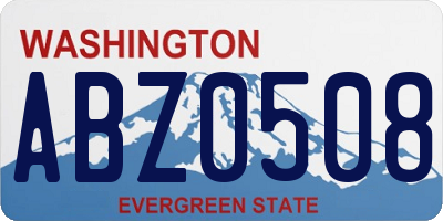 WA license plate ABZ0508
