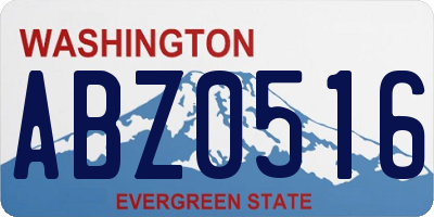WA license plate ABZ0516