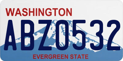 WA license plate ABZ0532
