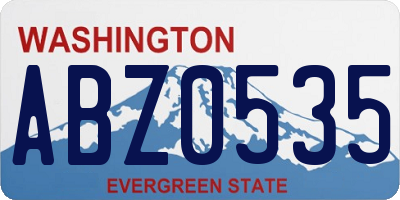 WA license plate ABZ0535