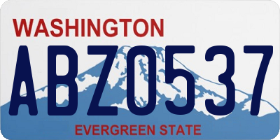 WA license plate ABZ0537