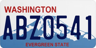 WA license plate ABZ0541