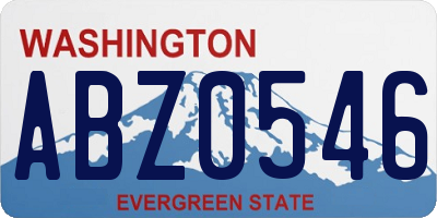 WA license plate ABZ0546
