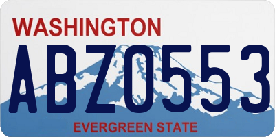 WA license plate ABZ0553