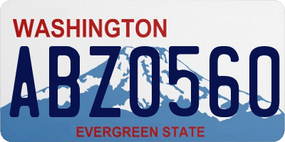 WA license plate ABZ0560