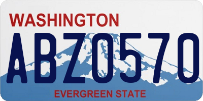 WA license plate ABZ0570