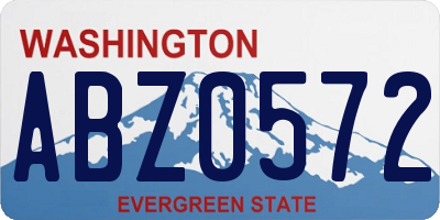 WA license plate ABZ0572