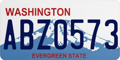 WA license plate ABZ0573