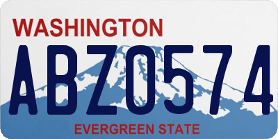 WA license plate ABZ0574