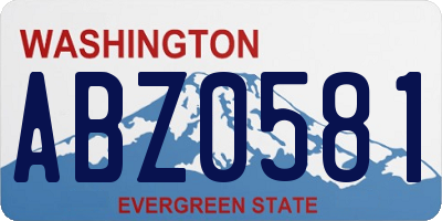 WA license plate ABZ0581