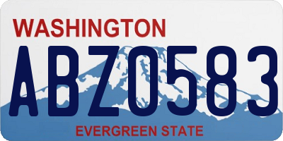 WA license plate ABZ0583