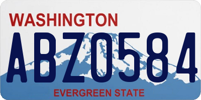 WA license plate ABZ0584