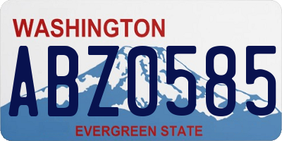 WA license plate ABZ0585