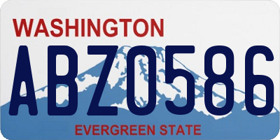 WA license plate ABZ0586