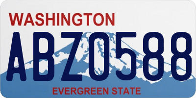 WA license plate ABZ0588