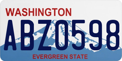 WA license plate ABZ0598