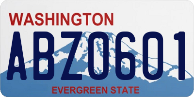 WA license plate ABZ0601