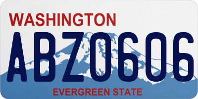 WA license plate ABZ0606