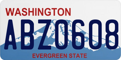 WA license plate ABZ0608