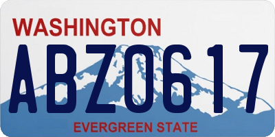 WA license plate ABZ0617
